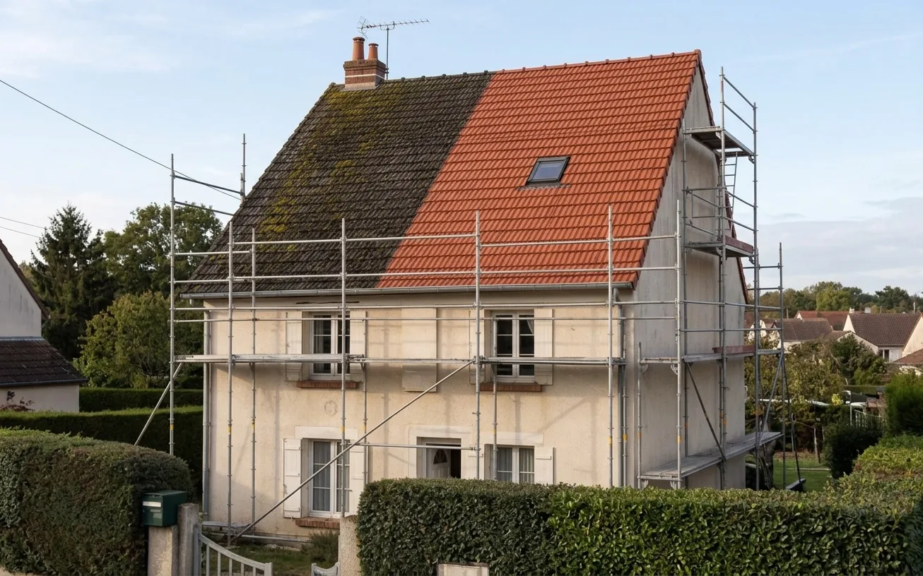 Démoussage de toiture à Ozoir-la-Ferrière